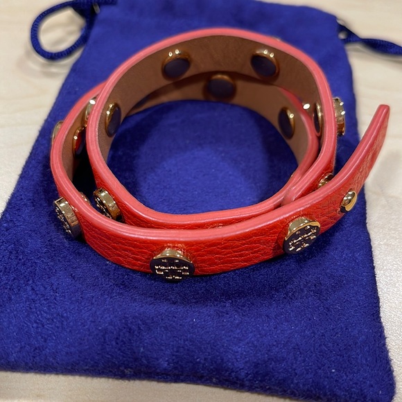 Tory Burch Jewelry - Orange leather Tory Burch wrap bracelet